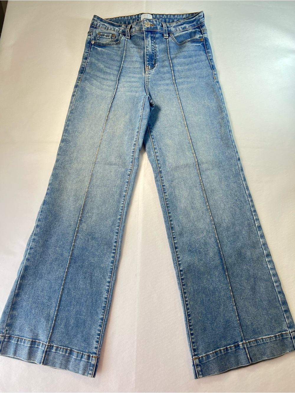Time and True Wide-Leg Size 4 Women’s Blue Denim Medium Wash Jean